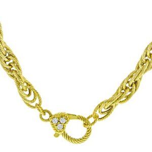New in Box Judith Ripka 14k over Silver Textured Rope 18" Necklace
